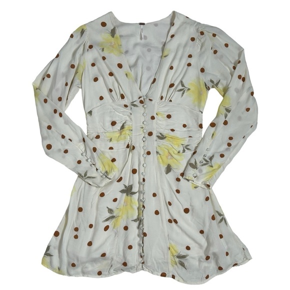 Free People Date Night Floral Polka Dot Mini Dress - Picture 7 of 16